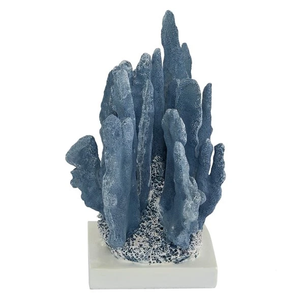 Grayson Lane 10-in x 7-in Coastal Sculpture Blue Polystone Coral 5 Grayson Lane 10-in x 7-in Coastal Sculpture Blue Polystone Coral - Image 5