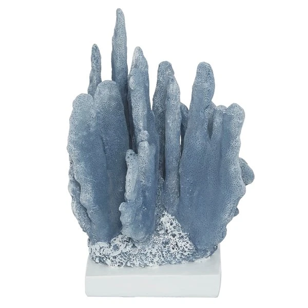 Grayson Lane 10-in x 7-in Coastal Sculpture Blue Polystone Coral 1 Grayson Lane 10-in x 7-in Coastal Sculpture Blue Polystone Coral