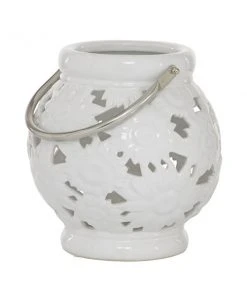 Grayson Lane 1 Candle White Ceramic Lantern Contemporary Candle Holder 9 Grayson Lane 1 Candle White Ceramic Lantern Contemporary Candle Holder -GRAYSON LANE shop 330858879 AlternateImage5 l