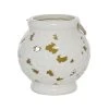 Grayson Lane 1 Candle White Ceramic Lantern Contemporary Candle Holder