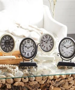 Grayson Lane White and Black Analogue Round Tabletop Standard Clock - Set of 4 -GRAYSON LANE shop 330858882 AlternateImage2 l