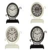 Grayson Lane White and Black Analogue Round Tabletop Standard Clock - Set of 4
