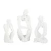 Grayson Lane 13-in x 6-in Contemporary Sculptures White Polystone - Set of 3