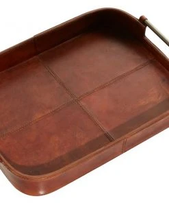 Grayson Lane Rustic Tray Brown Leather - Set of 2 -GRAYSON LANE shop 330858891 AlternateImage2 l