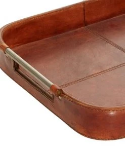 Grayson Lane Rustic Tray Brown Leather - Set of 2 -GRAYSON LANE shop 330858891 AlternateImage3 l