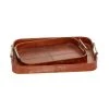 Grayson Lane Rustic Tray Brown Leather - Set of 2