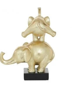 Grayson Lane 10-in x 8-in Contemporary Elephant Sculpture Gold Polystone -GRAYSON LANE shop 330858892 AlternateImage3 l