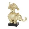 Grayson Lane 10-in x 8-in Contemporary Elephant Sculpture Gold Polystone