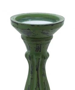 Grayson Lane 3 Candle Green Wood Pillar Traditional Candle Holder - Set of 3 -GRAYSON LANE shop 330858895 AlternateImage3 l