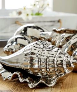 Grayson Lane Silver Coastal Shell Sculpture Ceramic - Set of 3 -GRAYSON LANE shop 330858898 AlternateImage2 l