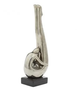 Grayson Lane 15-in x 5-in Modern Sculpture Silver Porcelain Abstract
