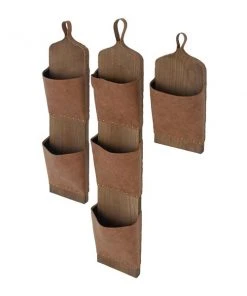 Grayson Lane Rustic Magazine Rack Holder Brown Leather - Set of 3 -GRAYSON LANE shop 330858901 AlternateImage4 l