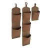 Grayson Lane Rustic Magazine Rack Holder Brown Leather - Set of 3