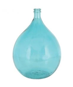 Grayson Lane 22-in x 15-in Coastal Vase Turquoise Glass