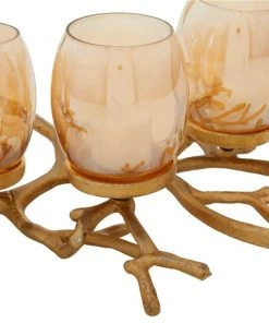 Grayson Lane 5 Candle Gold Metal Hurricane Coastal Candle Holder -GRAYSON LANE shop 330858910 AlternateImage4 l
