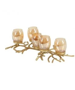 Grayson Lane 5 Candle Gold Metal Hurricane Coastal Candle Holder -GRAYSON LANE shop 330858910 AlternateImage5 l