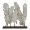 Grayson Lane 21-in x 20-in Contemporary Sculpture Grey Metal Feather