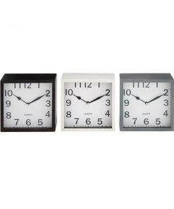 Grayson Lane Black and Grey Analogue Square Tabletop Standard Clock - Set of 3