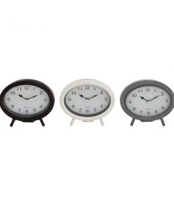 Grayson Lane Black and Grey Analogue Oval Tabletop Standard Clock - Set of 3