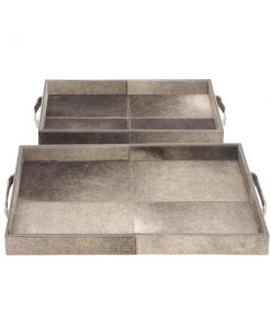 Grayson Lane Traditional Tray Grey Wood - Set of 2 -GRAYSON LANE shop 330858923 AlternateImage4 l