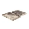 Grayson Lane Traditional Tray Grey Wood - Set of 2
