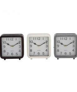Grayson Lane Black and White Analogue Square Tabletop Standard Clock - Set of 3