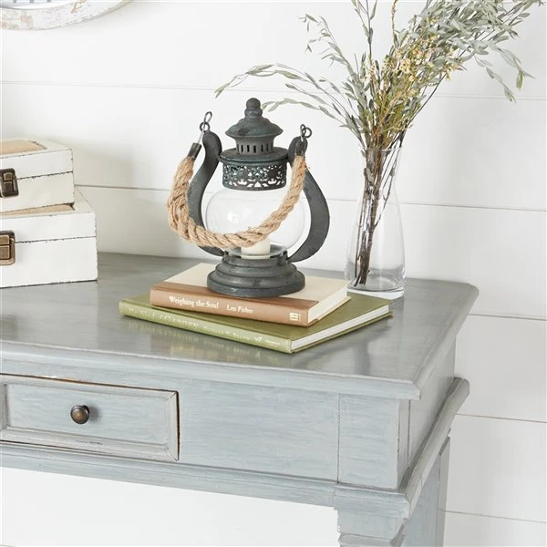 Grayson Lane 1 Candle Black Metal Lantern Rustic Candle Holder 3 Grayson Lane 1 Candle Black Metal Lantern Rustic Candle Holder - Image 3