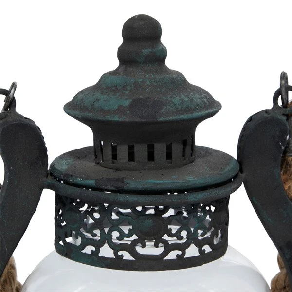 Grayson Lane 1 Candle Black Metal Lantern Rustic Candle Holder 5 Grayson Lane 1 Candle Black Metal Lantern Rustic Candle Holder - Image 5