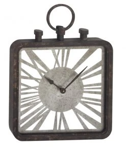 Grayson Lane Grey and White Analogue Square Wall Standard Clock