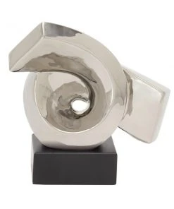 Grayson Lane 10-in x 10-in Modern Sculpture Silver Ceramic Twisted