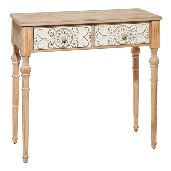 Grayson Lane 33-in x 36-in Wood Farmhouse Console Table - Brown 1 Grayson Lane 33-in x 36-in Wood Farmhouse Console Table - Brown