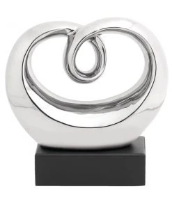 Grayson Lane 10-in x 10-in Modern Sculpture Silver Ceramic Abstract