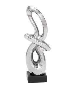 Grayson Lane 18-in x 7-in Modern Sculpture Silver Ceramic Abstract