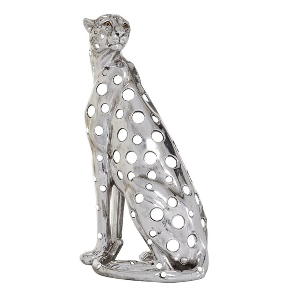 Grayson Lane 16-in x 7-in Glam Sculpture Silver Polystone Leopard 1 Grayson Lane 16-in x 7-in Glam Sculpture Silver Polystone Leopard