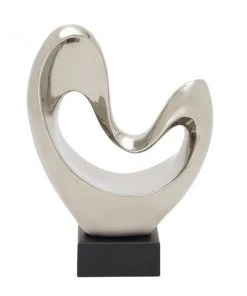 Grayson Lane 14-in x 10-in Modern Sculpture Silver Porcelain Abstract