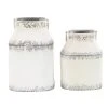 Grayson Lane Farmhouse White Metal Decorative Jar - Set of 2