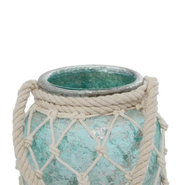 Grayson Lane 1 Candle Glass Lantern Coastal Candle Holder (Aquamarine) 3 Grayson Lane 1 Candle Glass Lantern Coastal Candle Holder (Aquamarine) - Image 3