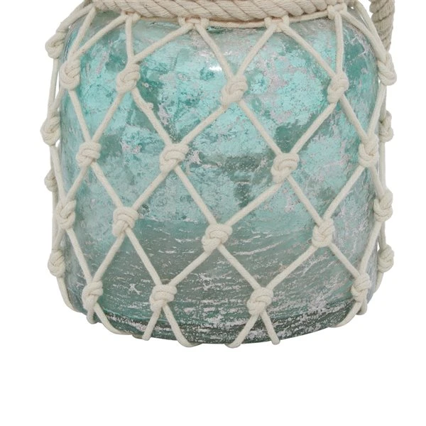 Grayson Lane 1 Candle Glass Lantern Coastal Candle Holder (Aquamarine) 4 Grayson Lane 1 Candle Glass Lantern Coastal Candle Holder (Aquamarine) - Image 4