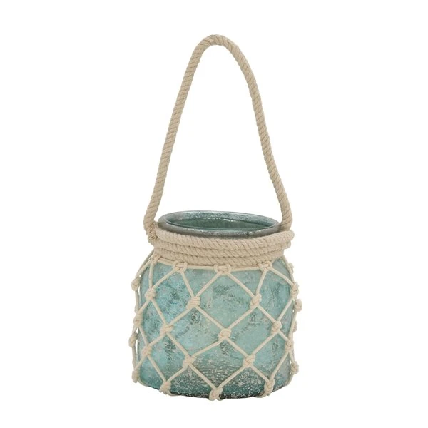 Grayson Lane 1 Candle Glass Lantern Coastal Candle Holder (Aquamarine) 1 Grayson Lane 1 Candle Glass Lantern Coastal Candle Holder (Aquamarine)