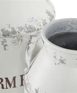 Grayson Lane Farmhouse Decorative Jar White Metal - Set of 2 -GRAYSON LANE shop 330858959 AlternateImage2 l