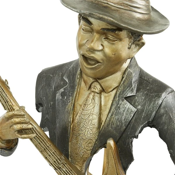 Grayson Lane Gold Vintage Musician Sculpture in Polystone - Set of 2 3 Grayson Lane Gold Vintage Musician Sculpture in Polystone - Set of 2 - Image 3