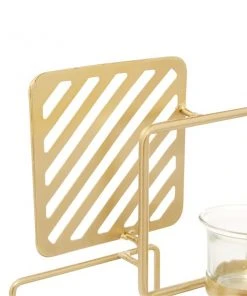 Grayson Lane 4 Candle Gold Metal Pillar Contemporary Candle Holder -GRAYSON LANE shop 330858968 AlternateImage4 l