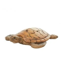 Grayson Lane 3-in x 11-in Coastal Sculpture Brown Polystone Sea Turtle