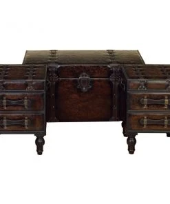 Grayson Lane 36-in x 16-in Traditional Storage Bench - Brown Wood