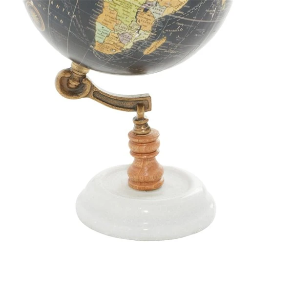 Grayson Lane 11-in x 6-in Contemporary Globe Black Marble and Metal 3 Grayson Lane 11-in x 6-in Contemporary Globe Black Marble and Metal - Image 3