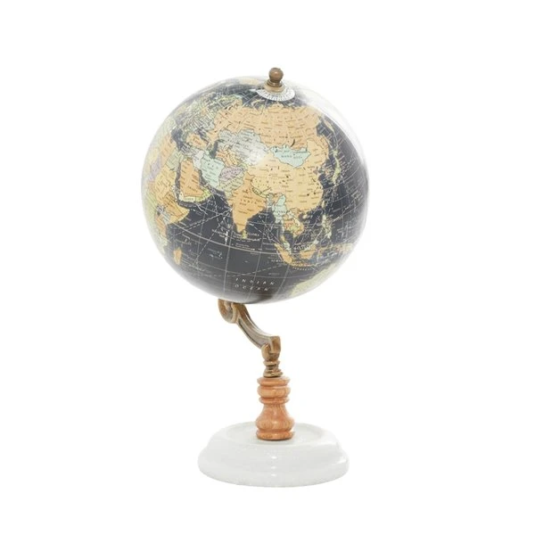 Grayson Lane 11-in x 6-in Contemporary Globe Black Marble and Metal 5 Grayson Lane 11-in x 6-in Contemporary Globe Black Marble and Metal - Image 5