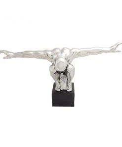 Grayson Lane 15-in x 26-in Traditional Sculpture Silver Porcelain Man