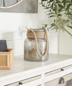 Grayson Lane 1 Candle Black Glass Lantern Coastal Candle Holder -GRAYSON LANE shop 330858983 AlternateImage2 l