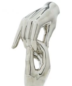 Grayson Lane 13-in x 5-in Traditional Sculpture Silver Porcelain Hands -GRAYSON LANE shop 330858985 AlternateImage2 l