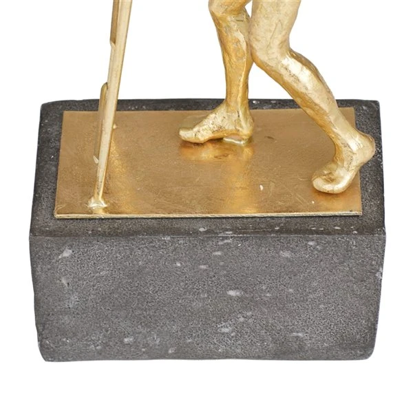 Grayson Lane 13-in x 16-in Contemporary Sculpture Gold Polystone 3 Grayson Lane 13-in x 16-in Contemporary Sculpture Gold Polystone - Image 3